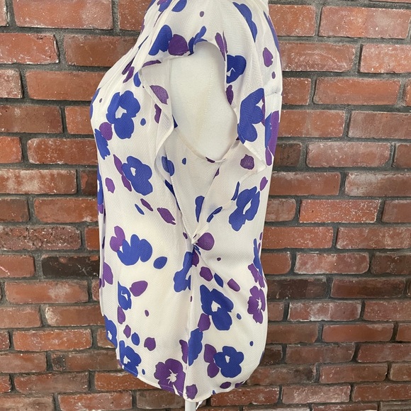 CAbi White and Purple Floral Blouse - Picture 8 of 13